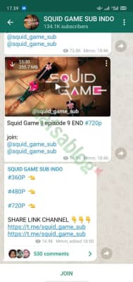 Cara Nonton Drakor Squid Game gratis di Telegram