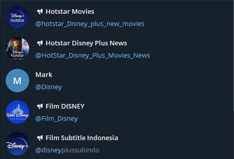 Link Channel dan Grup Film Disney di Telegram