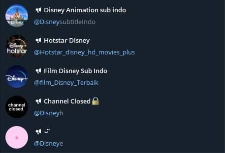 Link Channel dan Grup Film Disney di Telegram