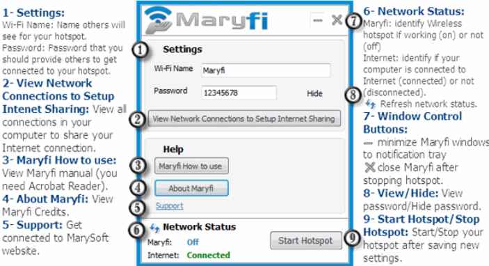 Maryfi - Aplikasi Pembagi Wifi di PC