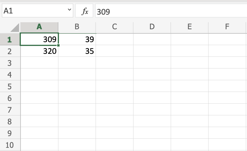 Excel Syntax